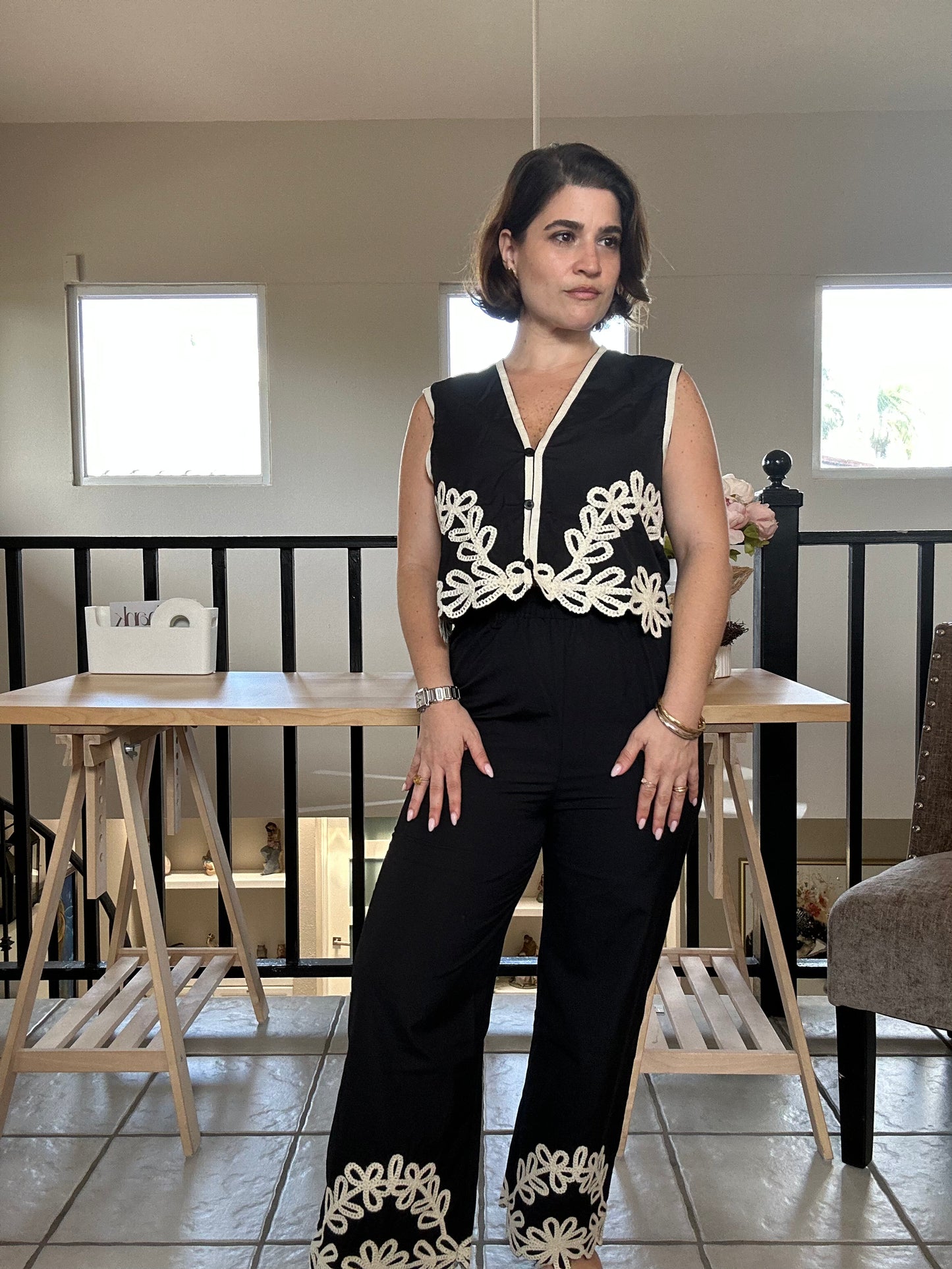 Embroidered set