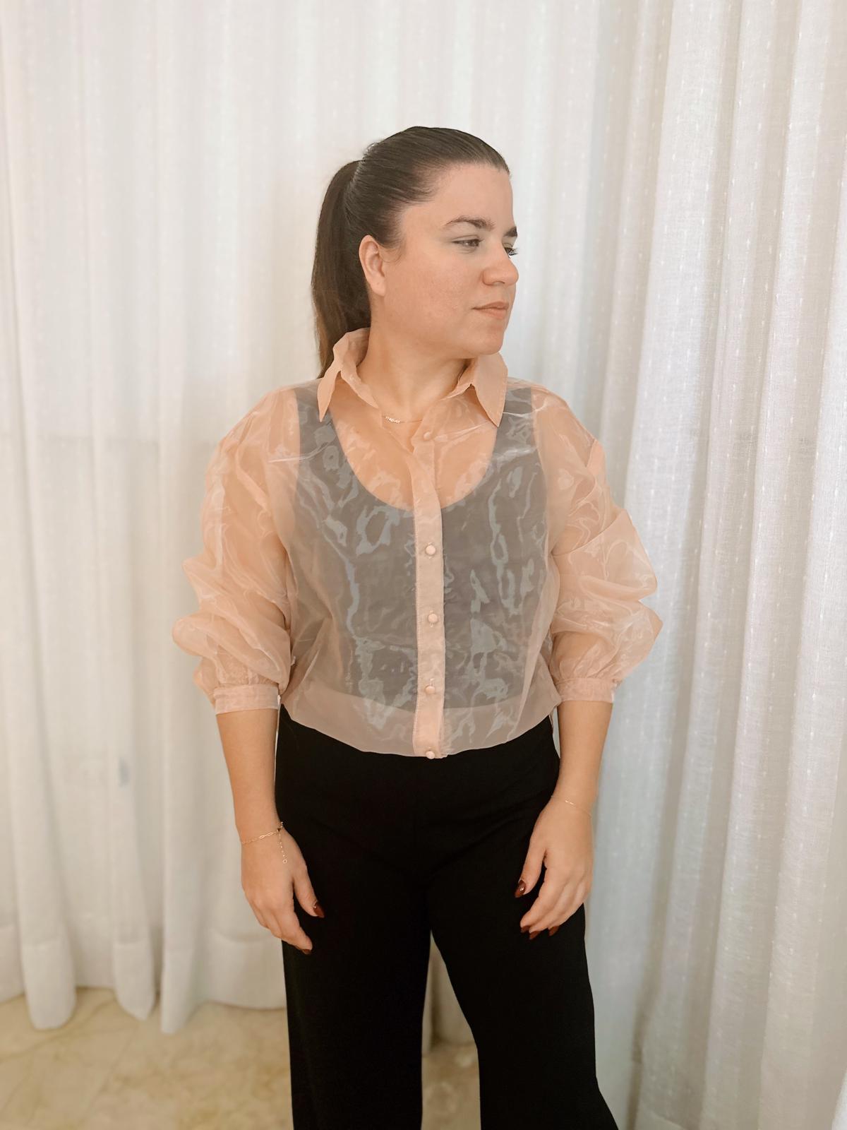 Organza buttoned shirt