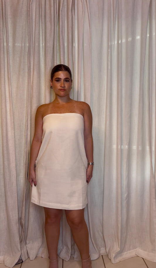 Strapless mini dress