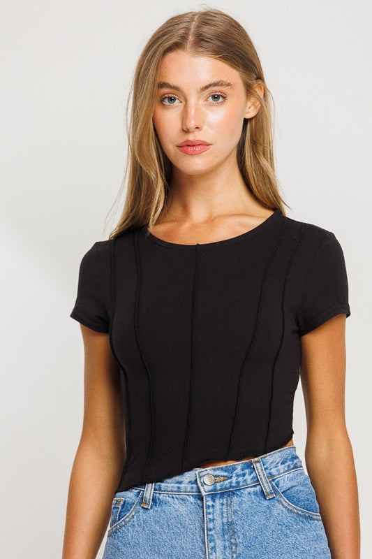 Asymmetrical crop top