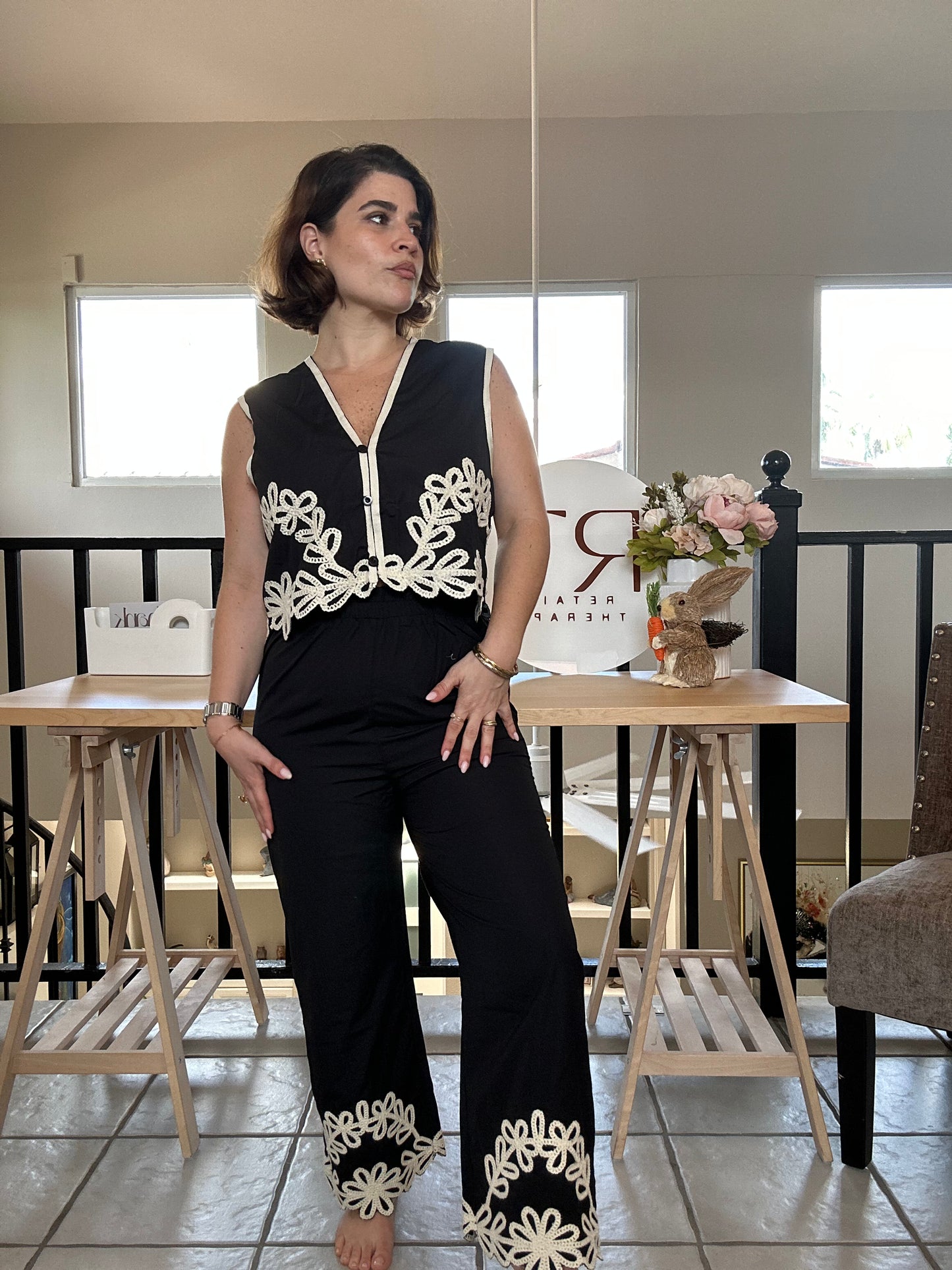 Embroidered set
